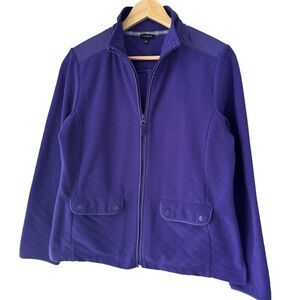 Talbots Polar Fleeece Jacket, Purple, Full Zip, Medium